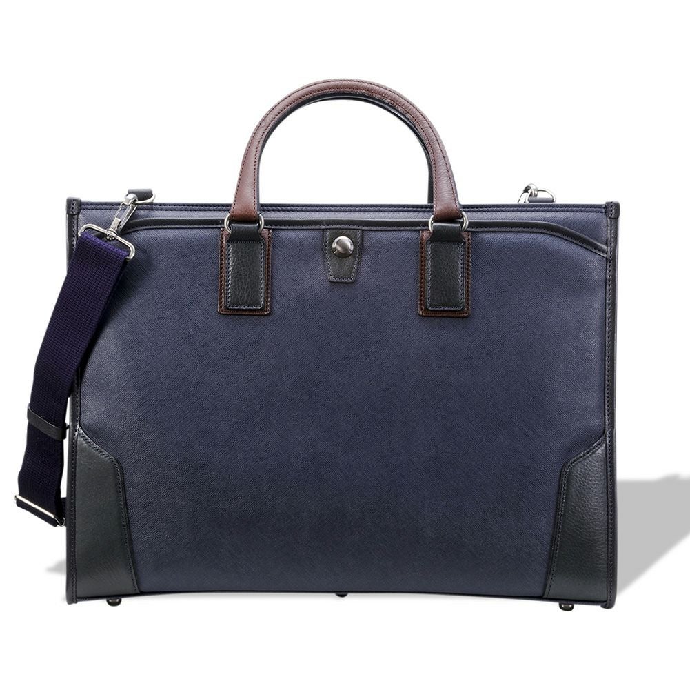o27【極美品】Gカード付 プラダ　サフィアーノ　ネイビー　ビジネスバッグ. PRADA】プラダ『サフィアーノレザー 2WAYブリーフケース』メンズ